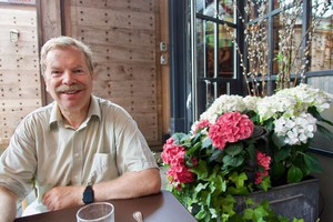 Dining in the shade in the outside garden at Le Select Bistro